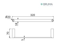 MEDIDAS TOALLERO LAVABO 30cm PERCHA X-ALPHA BRUMA